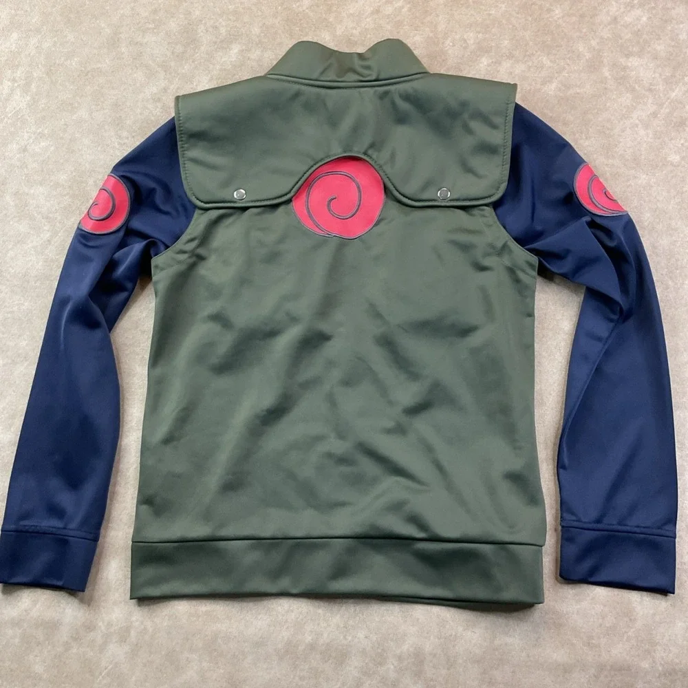 Naruto Shippuden Track Jacket Boys Sz L Anime Cosplay Zip Up Green Y2K Spirit